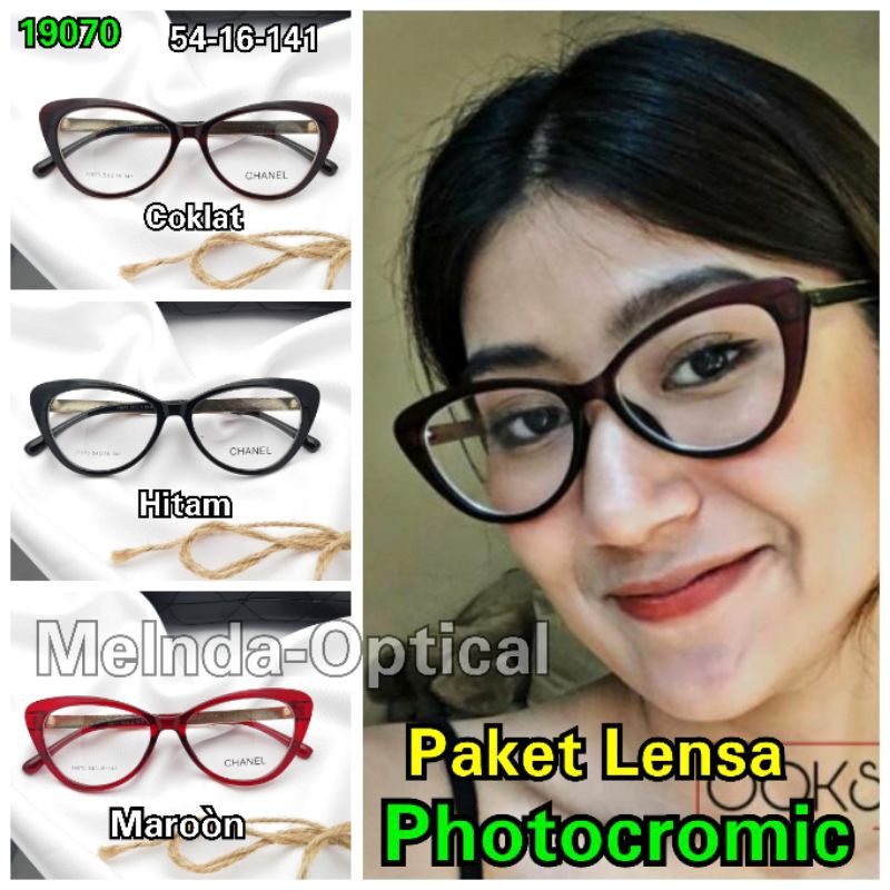 KACAMATA 19070 TERBARU,KACAMATA WANITA PHOTOCROMIC,KACAMATA MINUS ANTIRADIASI