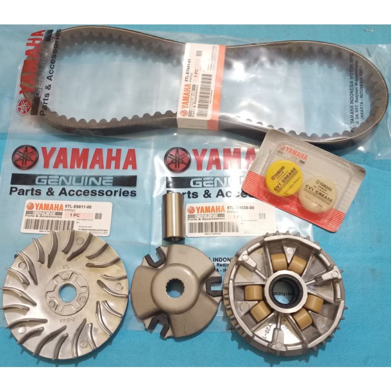 Paket cvt rumah roller assy plus vanbelt plus kipas pully motor Mio smile Mio sporty Mio lama gratis GEMUK