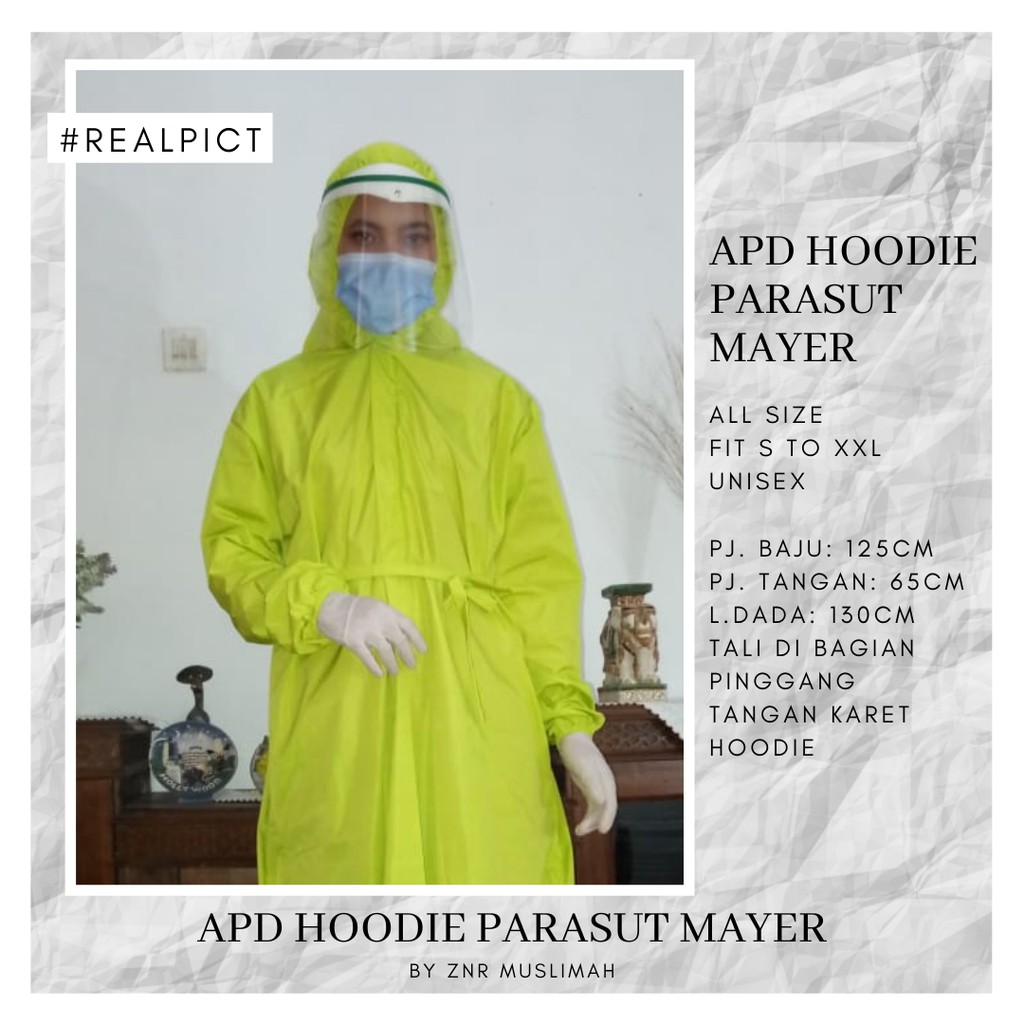 APD Gown Medis | APD Hoodie Waterproof Medis | Baju Jaga Medis Parasut Mayer | Baju APD