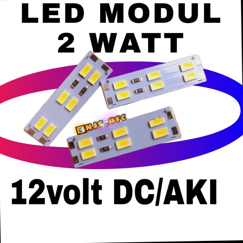 HPL LED MODUL 2 WATT 12VOLT.6LED SMD 5730 2W PUTIH PAPAN PCB HEATSINK