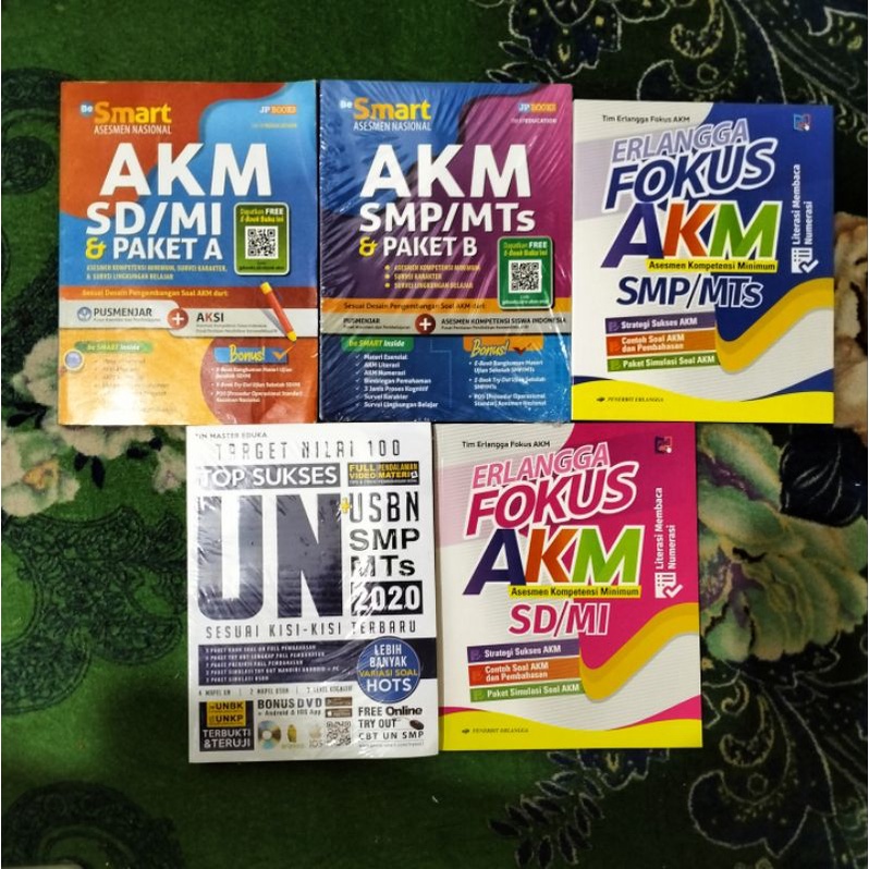 ORIGINAL BUKU TOP SUKSES UN + USBN UNAS SMP 2020 PLUS CD ERLANGGA FOKUS AKM SD/MI  SMP/MTS & PAKET A