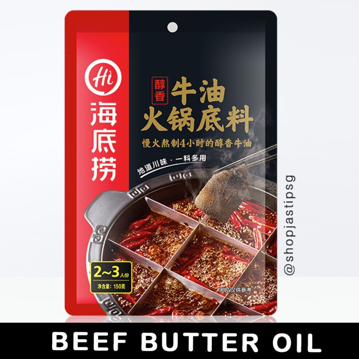 

TERBARU Hi Hai Di Lao Kaldu Steamboat Hot Pot Soup Base - Spicy Mala/Mushroom - Beef Butter