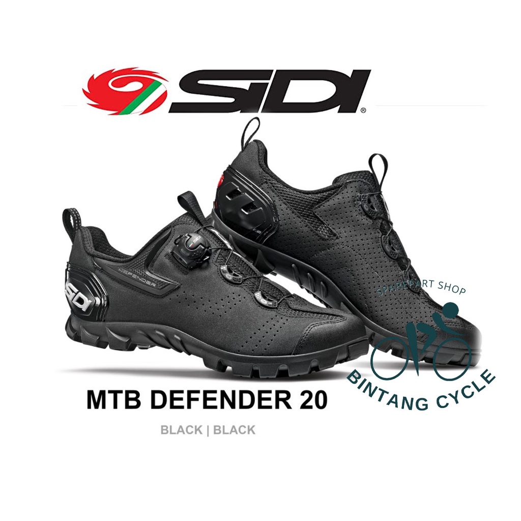Sepatu Sepeda SIDI MTB DEFENDER 20 BLACK BLACK - Sepatu Cleat Sepeda MTB