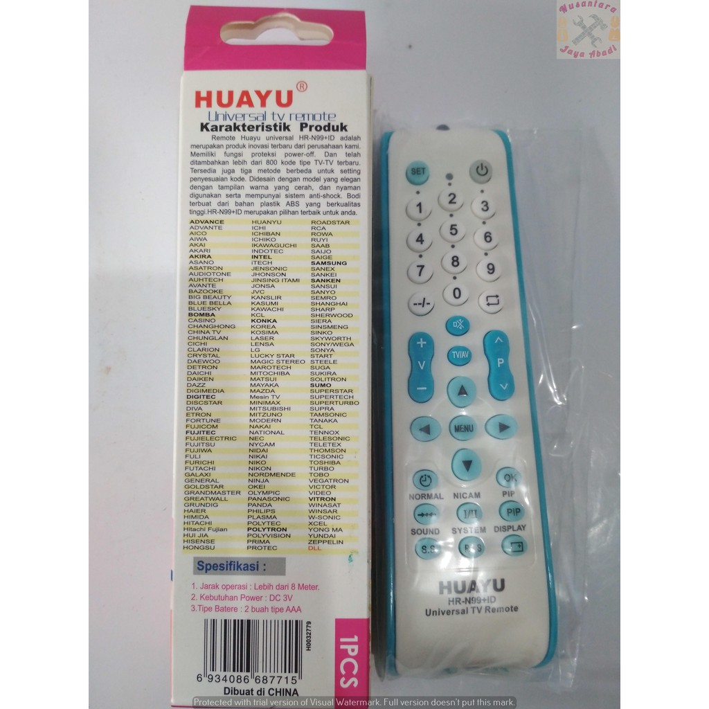 REMOTE TV SERBAGUNA/UNIVERSAL (TV TABUNG)