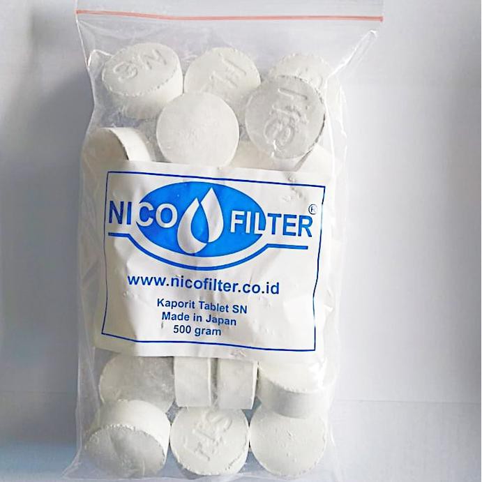 Kaporit Tablet Filter Air . Penyaring Air . Penjernih Air Nico