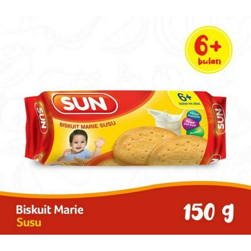 Sun Marie Biskuit Bayi - Biskuit Marie Susu Bayi - Biskuit Mpasi Bayi 6bulan - Mpasi Bayi