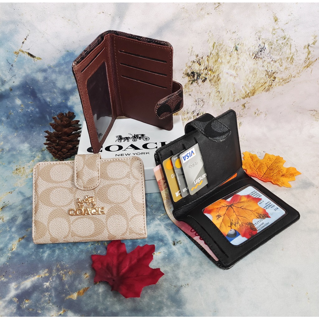 DOMPET/ CARD HOLDER WANITA TERBARU. Dompet Magnet Lidah Coach LV CK With Box / Dompet Mini Lipat