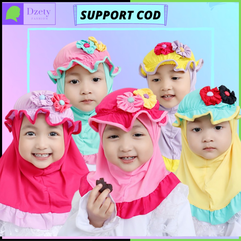 DZETY Jilbab Kerudung Hijab Krudung Anak Bayi Premium Murah Adem Ringan Lembut Nyaman Lucu Umur Usia