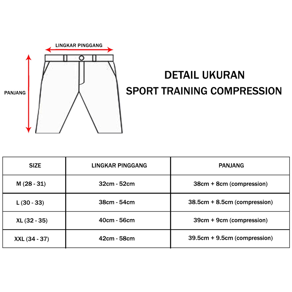 Celana Pendek Olahraga Legging Sport Pria Running Gym Fitness-5