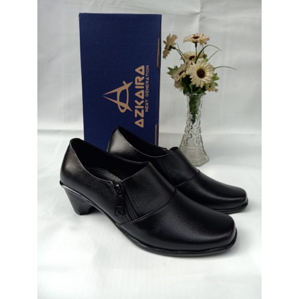 sepatu pdh wanita formal/sepatu dinas/sepatu kantor kulit asli R01