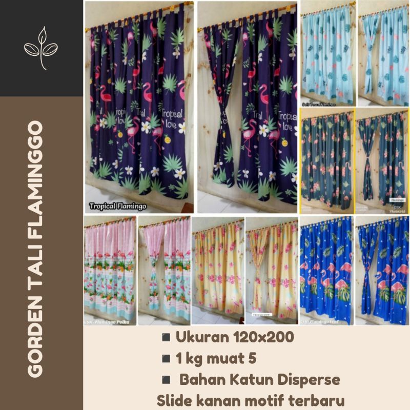 (COD) Gorden Pintu dan Jendela Flaminggo Tali Perekat Ukuran 120x200 / GORDEN FLAMINGGO / GORDEN TAL