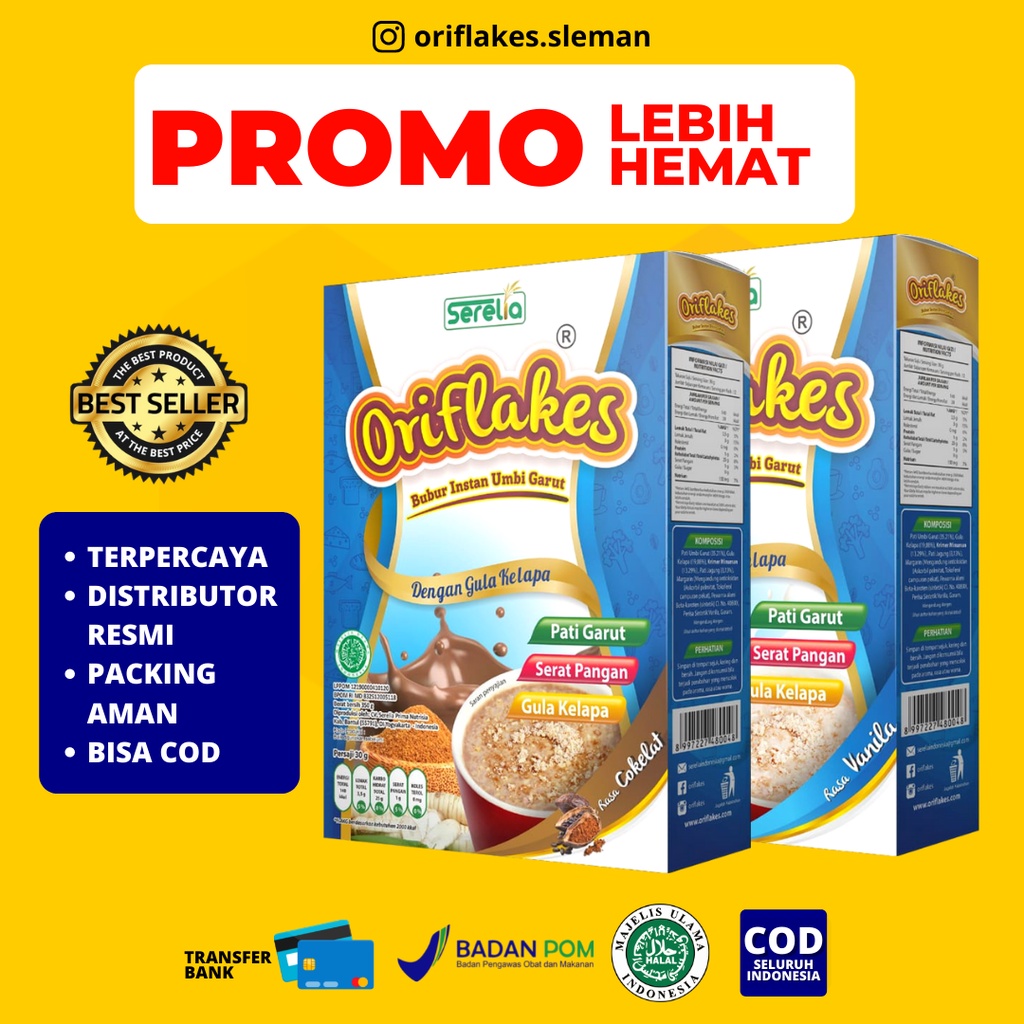 

ORIFLAKES SLIM Sereal Umbi Garut 350gram
