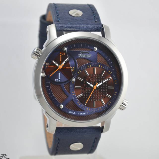 Jam Tangan Pria Slazenger SL.SL.9.1359.2 Silver Leather Original Murah