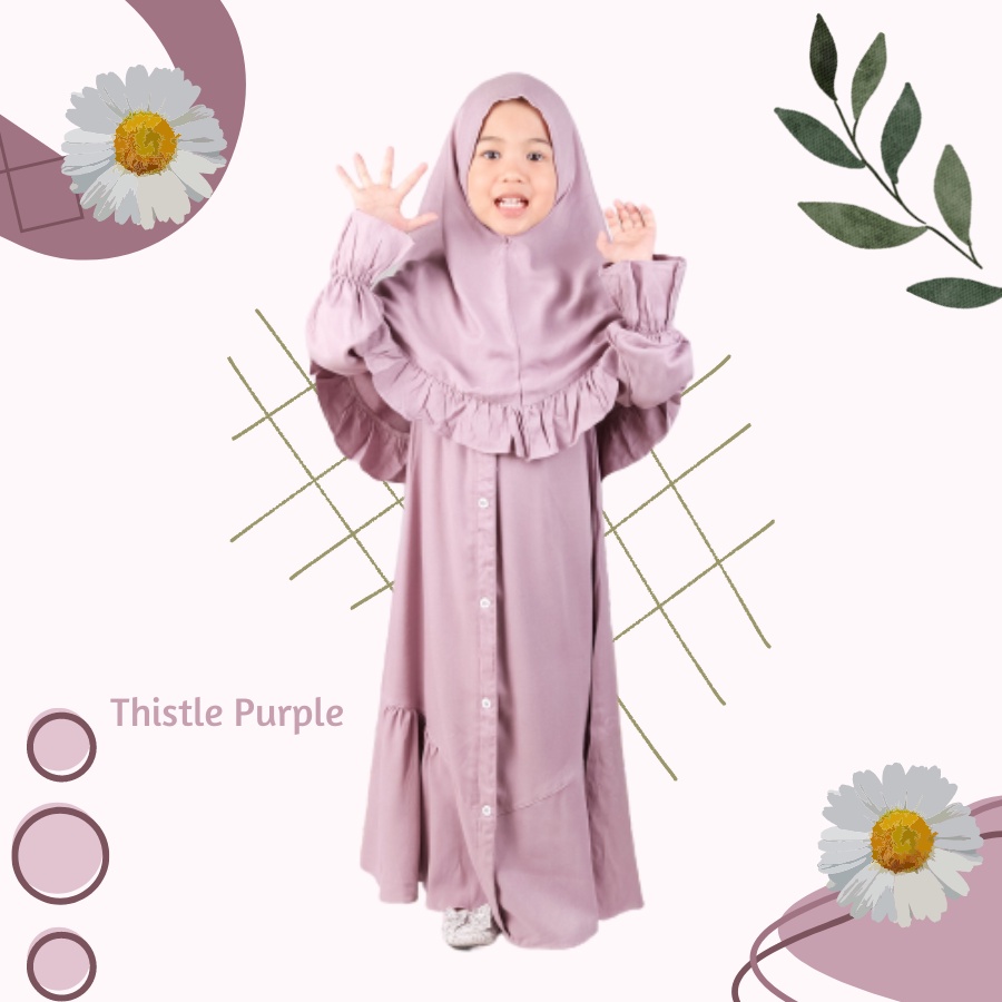 Set Gamis Msulim Anak Usia 1 Sampai 2 Tahun Bahan Adem Terbaru Thistle Jasmin