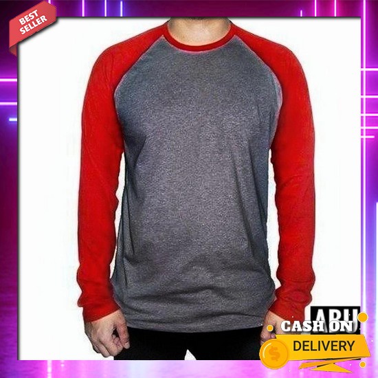 Kaos Lengan Panjang Pria Merah Rown Division Longsleeve Kaos Lengan Panjang Putih Kaos Panjang (Komb