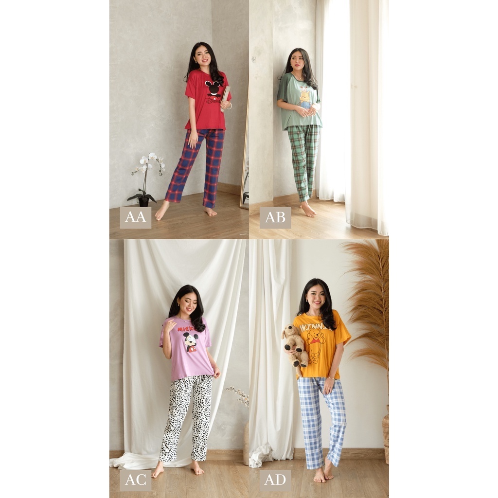 Tee Pajamas Set - Atasan Celana Baju Tidur Setelan Wanita