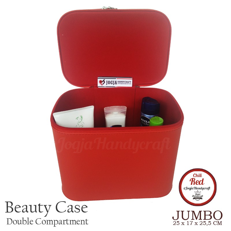 NEW TAS KOSMETIK JUMBO ORIGINAL RED/ BEAUTYCASE / BIG POUCH MAKEUP