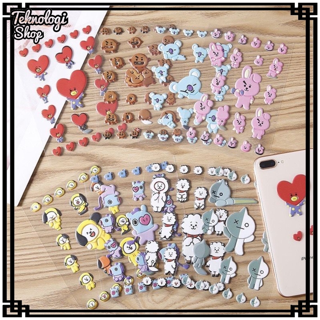 STICKER KPOP BTS BT21 DIY BUBBLE 3D