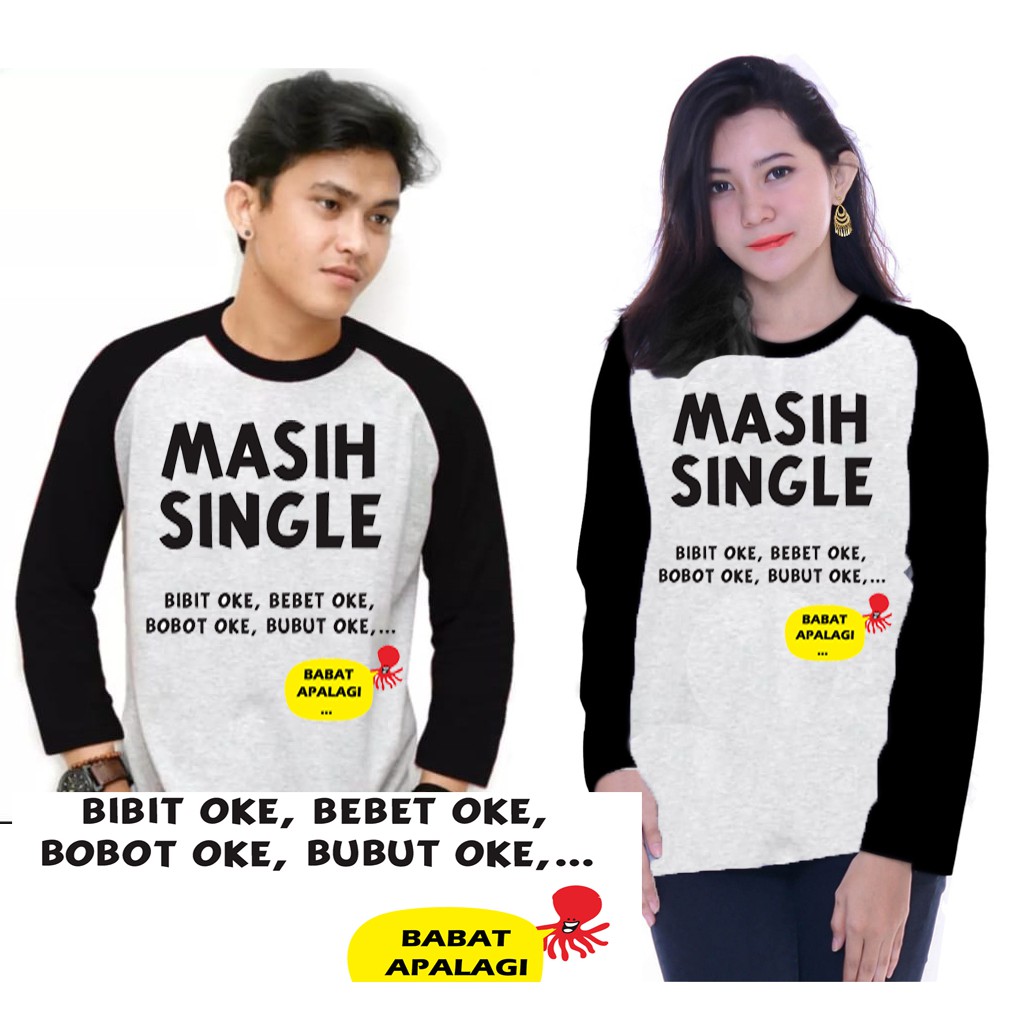 Kaos Raglan Gambar Single | Lengan Panjang | Ukuran M - L - XL -XXL