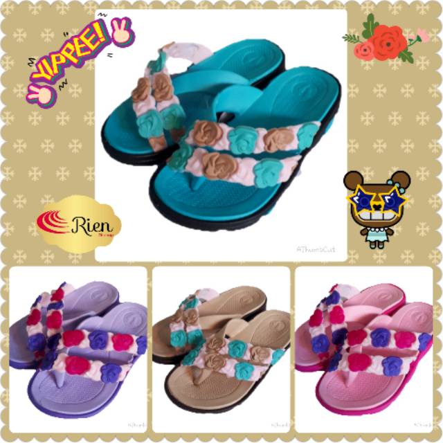 Sandal anak jepit bunga Kanan Kiri / sendal jepit bunga Kanan Kiri