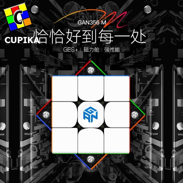 Rubik 3x3 GAN 356 M Magnetik Dengan GES Gan356M Gan 356M Stickerless