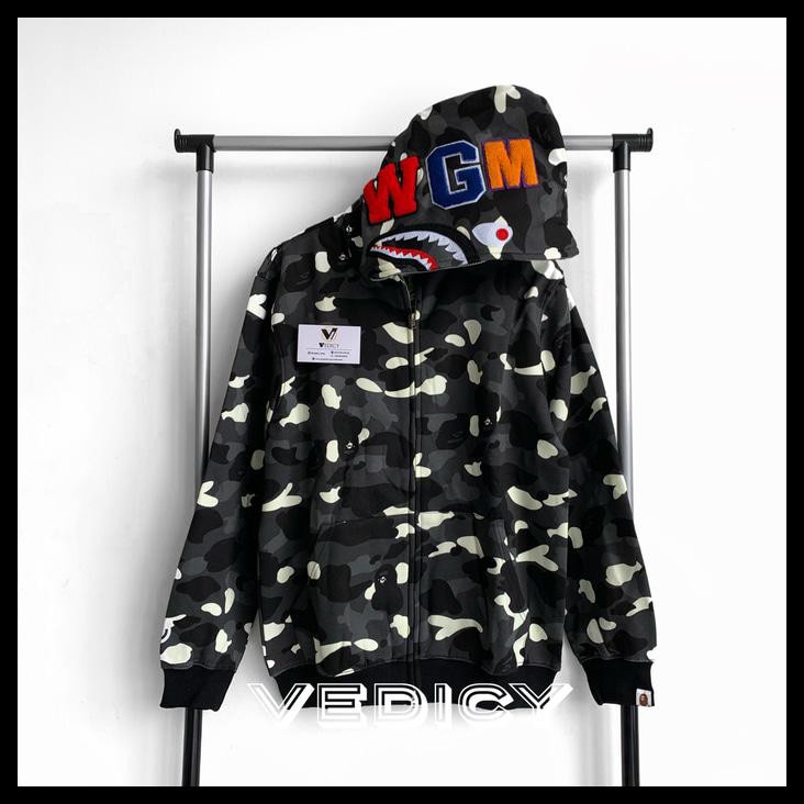 Best Seller - Bape Hoodie Shark City Camo Glow In The Dark / Jaket Bape City Camo