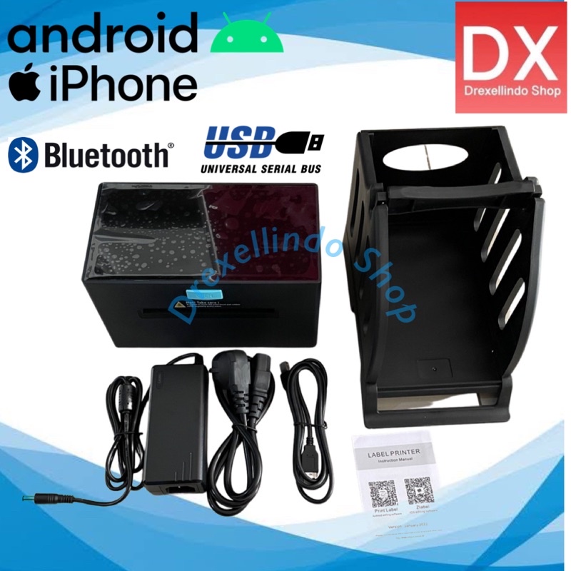 Printer Thermal Barcode Label ZJ-9220 USB BLUETOOTH ZJ9220