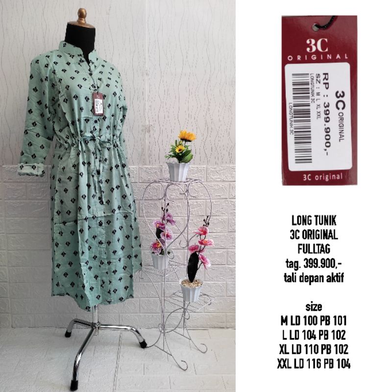 LONG TUNIK 3C NEW MODEL (STOK 1), LONG TUNIK 3C TALI PINGGANG SERUT, LONG TUNIK 3COIN | WAJIB TANYA 