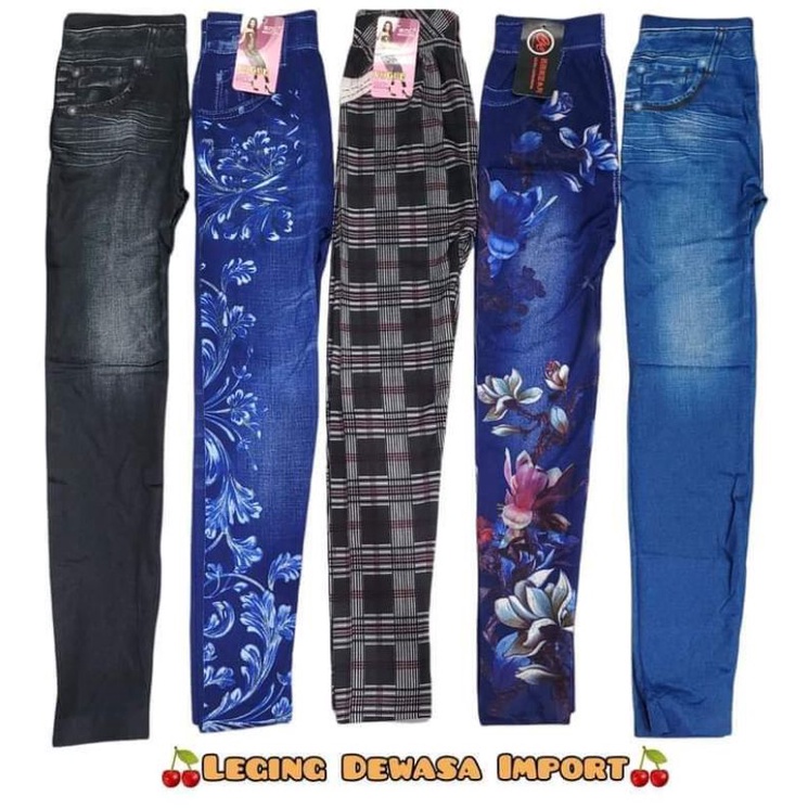 LEGGING JEANS IMPORT MURAH / CELANA LEGGING WANITA / CELANA LEGGING WANITA WARNA HITAM DAN BIRU