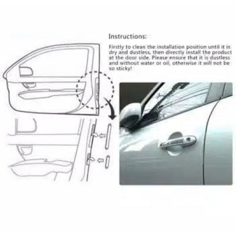 SLIM DOOR GUARD PELINDUNG PINTU MOBIL 1 SET ISI 8 PCS MURAH