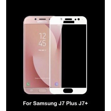 Full Cover Tempered Glass Warna For Samsung Galaxy J7-Putih/ ANTI GORES SAMSUNG GALAXY J7