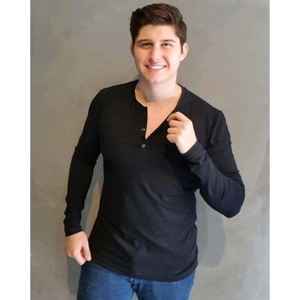 Henley Tshirt Basic Lengan Panjang / kaos polos lengan panjang / t shirt pria lengan panjang / kaos 