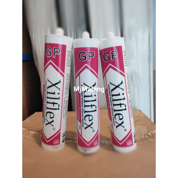 lem silicone sealent xilflex merah 300gr/lem kaca/ lem silent /lem almunium