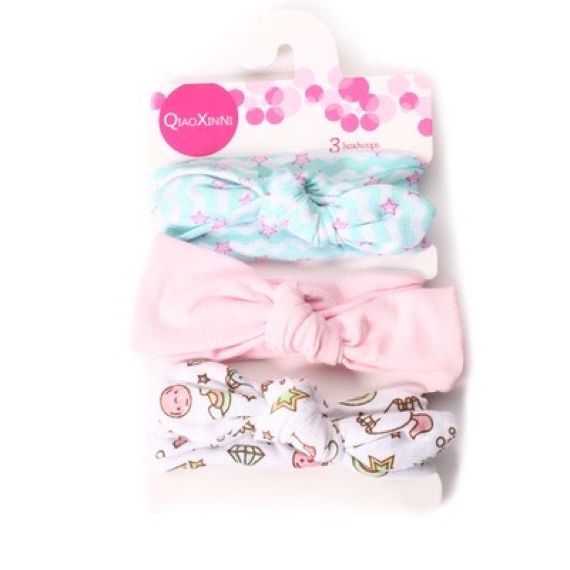 Bandana Set Bayi Isi 3 / Headband Bayi Newborn / Bando Bayi Baru Lahir