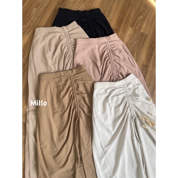 HIZA - Hanna Skirt | Korean Look | Rok Serut Casual | Rok Wanita Terlaris-Millo