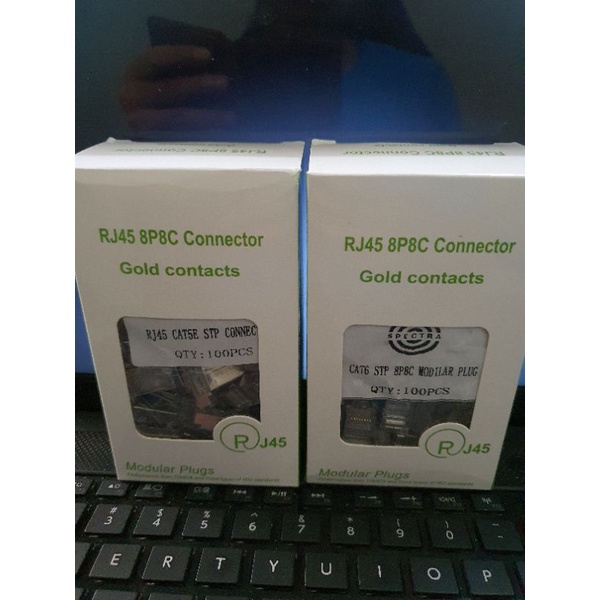 konektor rj45 FTP cat 5e cat 6 spectra | connector rj45 stp cat5e cat6 spectra