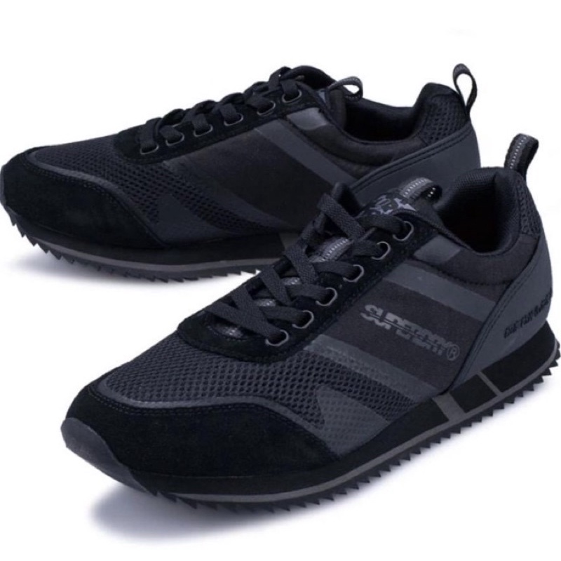 Sepatu sneakers runner fero superdry original with box black