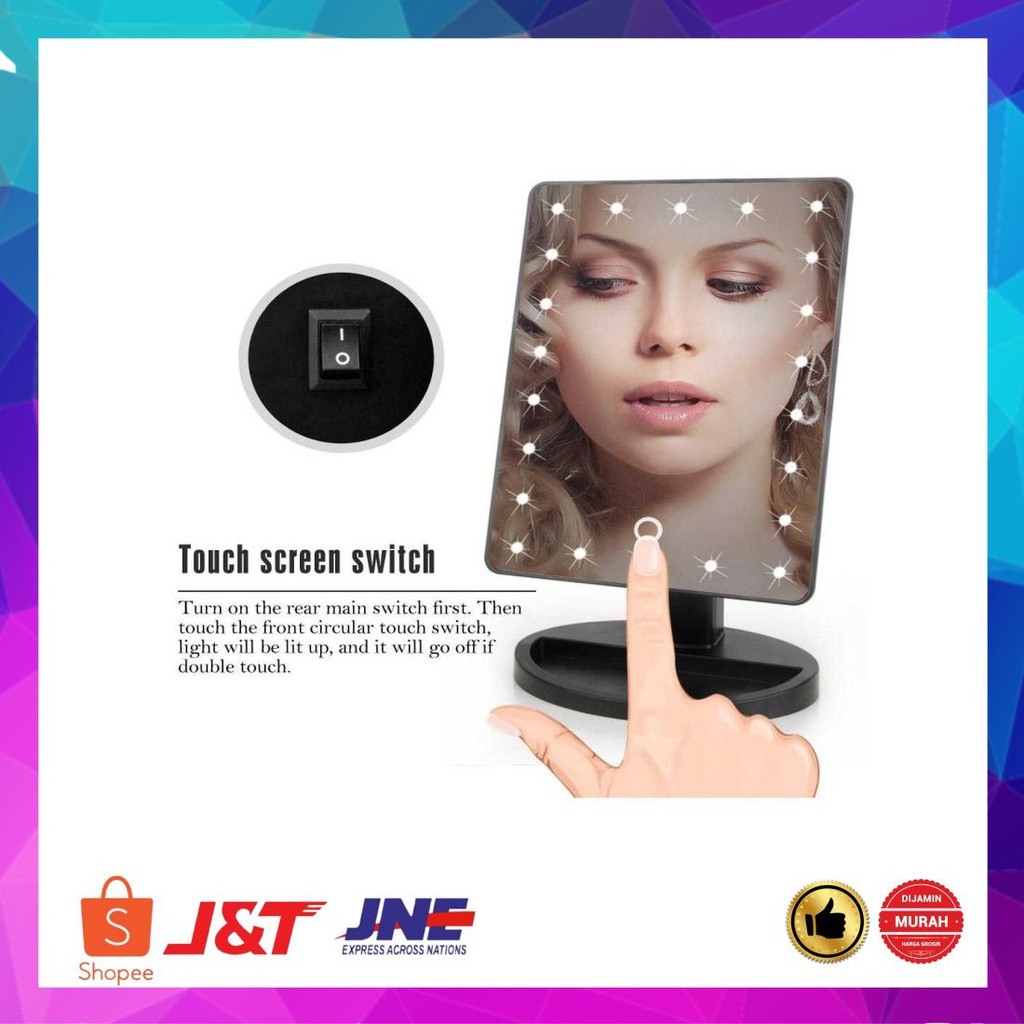 Murah Biutte.co Cermin Makeup Mirror 22 LED Light - A3106