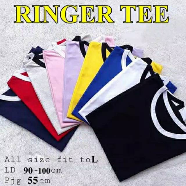 KAOS RINGER TEE KAOS WANITA