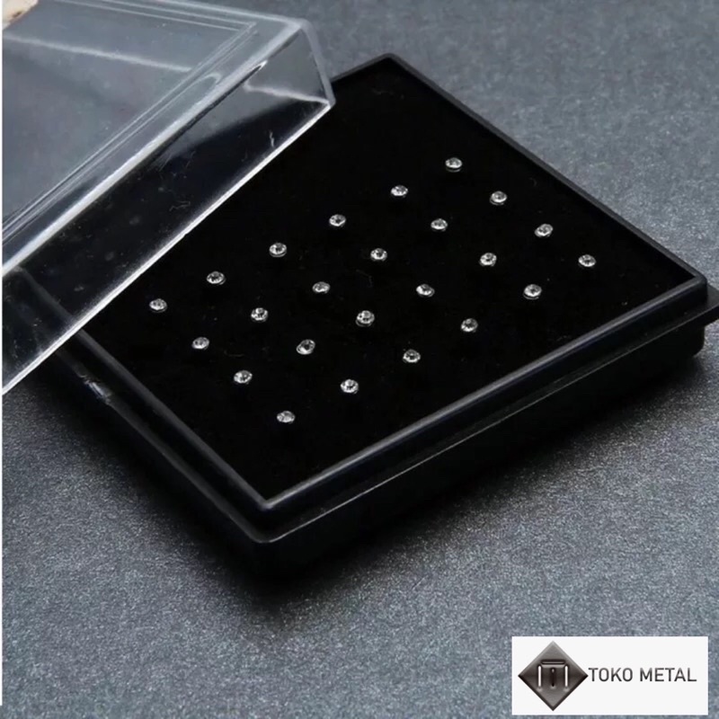 ANTING HIDUNG/NOSE STUD BOX MIKA 24 PCS UNTUK WANITA &amp; PRIA [ TOKOMETAL ]