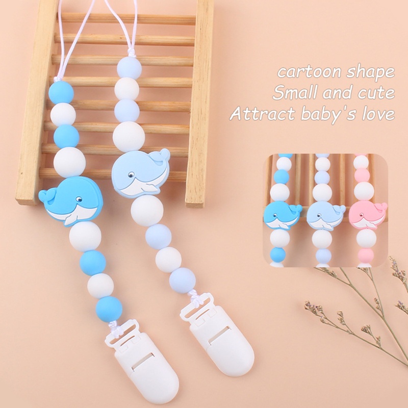 Mary Mainan Teether Bayi Bentuk Ikan Paus Kartun Bahan Silikon