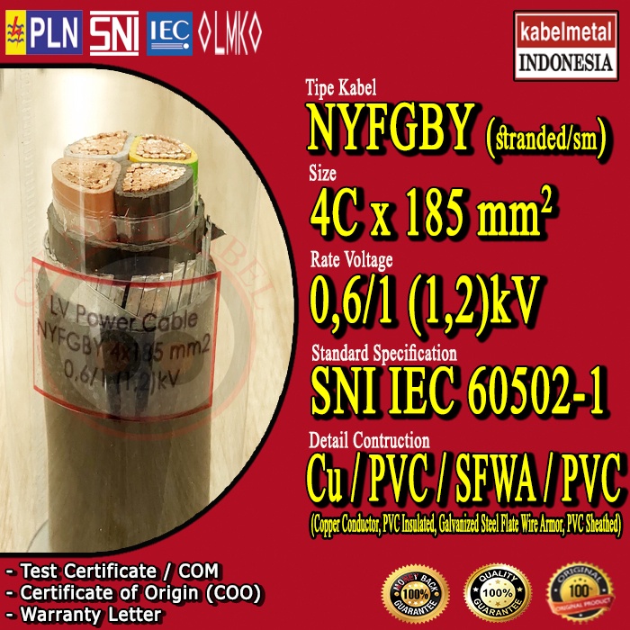 Kabel NYFGBY 4x185 mm2 METAL /4x185mm/4x185 mm2/4 x 185 mm/4x185mm2/4 x 185mm2/4x185/4 x 185