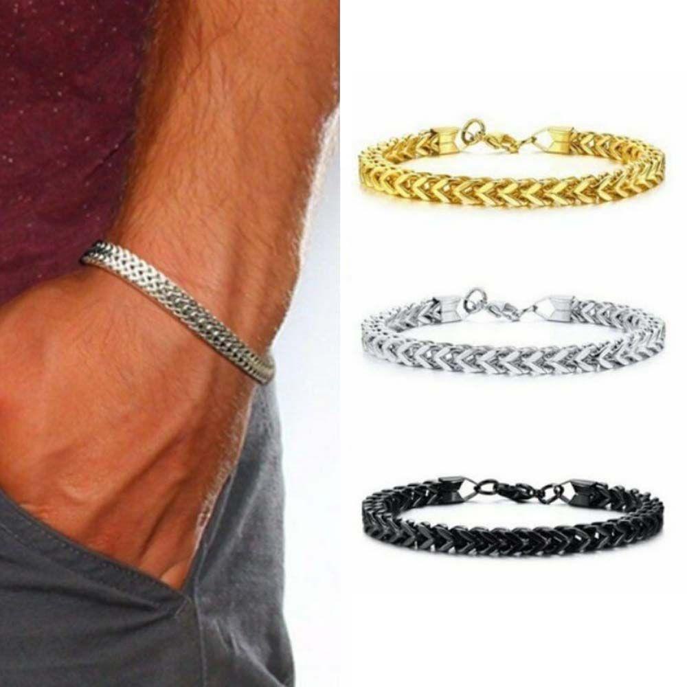 Gelang Warna Emas Bahan Stainless Steel Untuk Pria