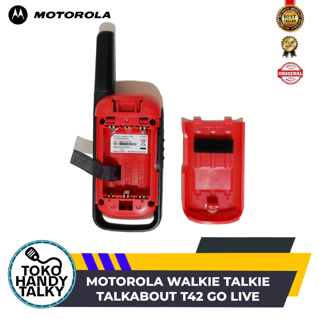 MOTOROLA WALKIE TALKIE TALKABOUT T42 GO LIVE NEW ORIGINAL GARANSI RESMI POSTEL