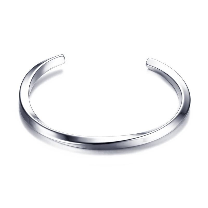 Gelang Bangle Ukir Tipe C Bahan Stainless Steel Warna Silver Gaya Antik Untuk Unisex