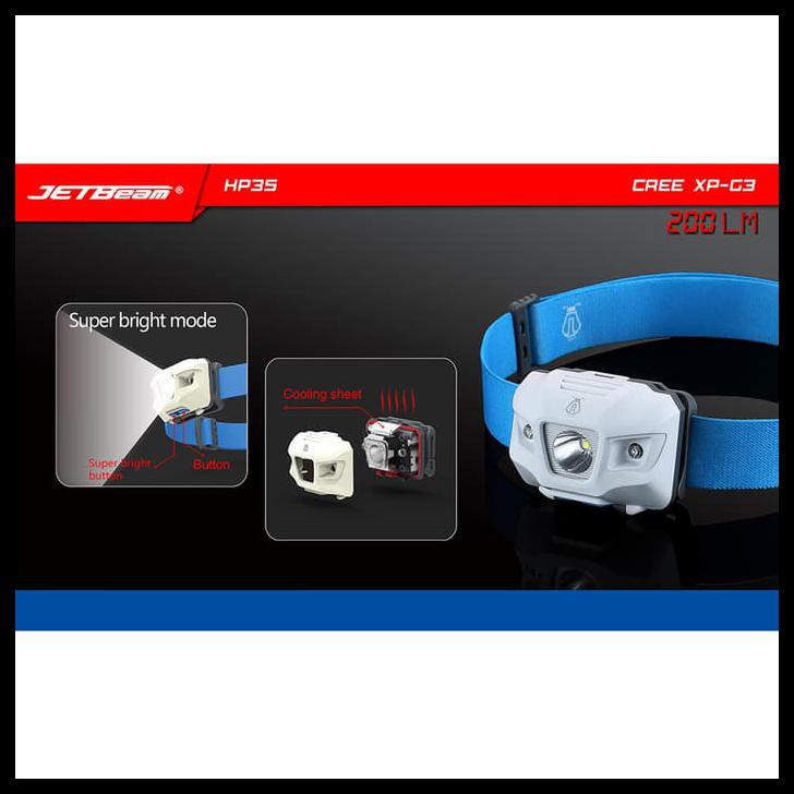 TPLJ NITEYE HP35 LED HEADLAMP SENTER CREE XP-G3 200 LUMENS 1YHR