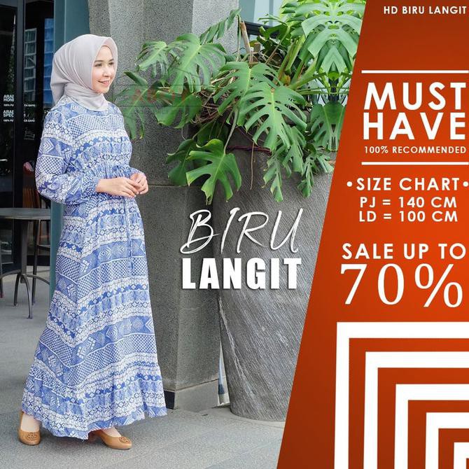 Gamis Wanita / Dress Muslim Wanita / Homey Dress Busui Biru Langit