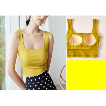 KINDSTORE❤ | TOP BRA SQUARE polos wanita korea modern dengan pads/TANKTOP