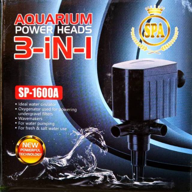 Mesin Pompa Celup SAKKAI SPA SP-1600A Filter Aquarium Aquascape Hidroponik Submersible Pump Power Head