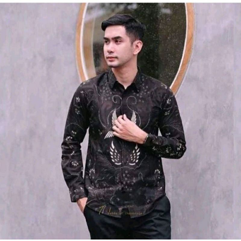 CACING KEMEJA BATIK PRIA SLIMFIT LAPIS FURING - BAJU BATIK PRIA LENGAN PANJANG LENGAN PENDEK